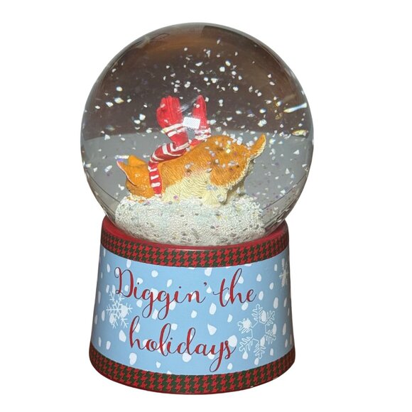 Diggin' the Holidays Dog Musical Snow Globe Plays Jingle Bell Woof - Picture 3 of 6